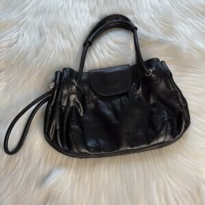 Calvin Klein Collection Vintage Black Leather Small Handbag